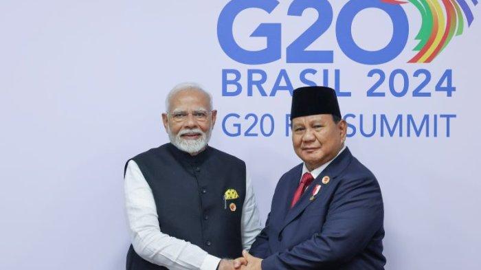 Presiden Ri Prabowo Subiantoperdana Menteri Pm India Narendra Modi Di Sela Ktt G20