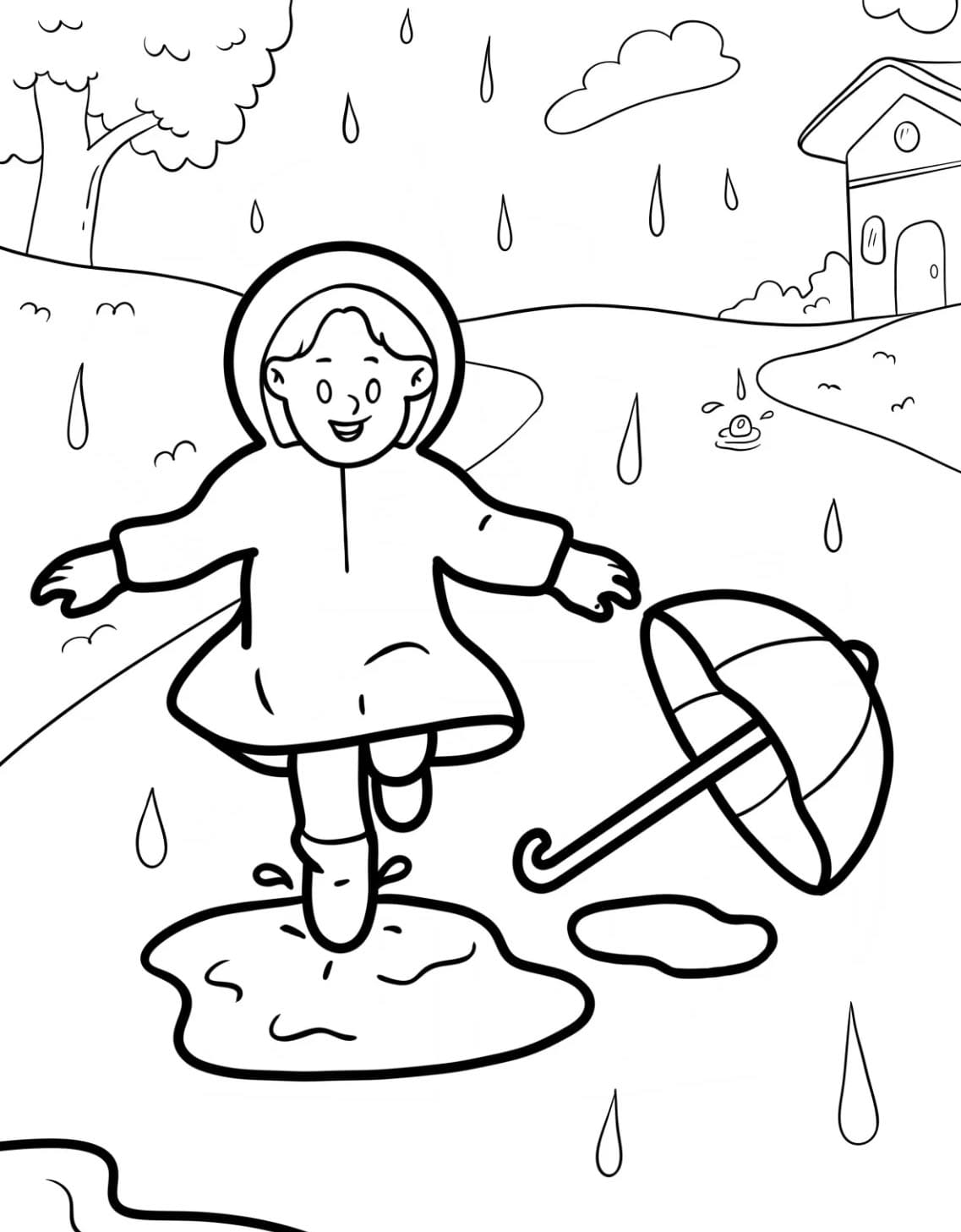 Bermain Di Tengah Hujan Mewarnai 2