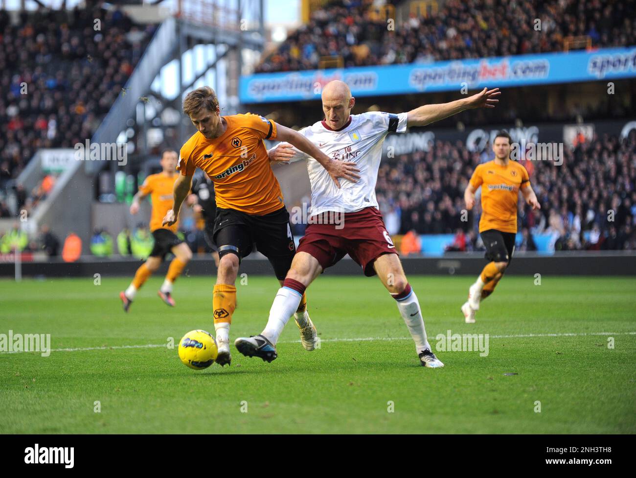 David Edwards Of Wolves And James Collins Of Villa Wolverhampton Wanderers V Aston Villa 21012012 2nh3th8