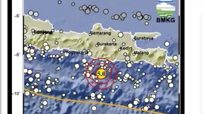 Gempa Bumi Magnitudo 50 Di Pacitan Pada Pukul 012915 Wib 454555