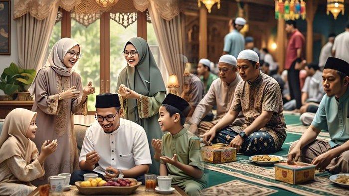 Ilustrasi Berbuka Puasa Di Rumah Dan Di Masjid