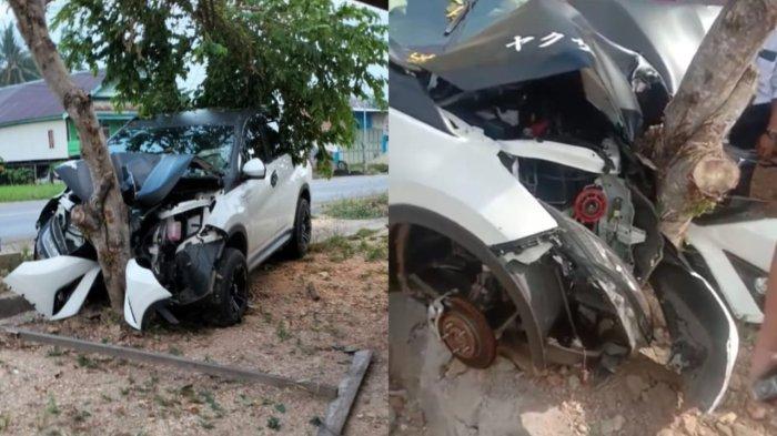 Mobil Toyota Rush Alami Kecelakaan Tunggal Di Konawe