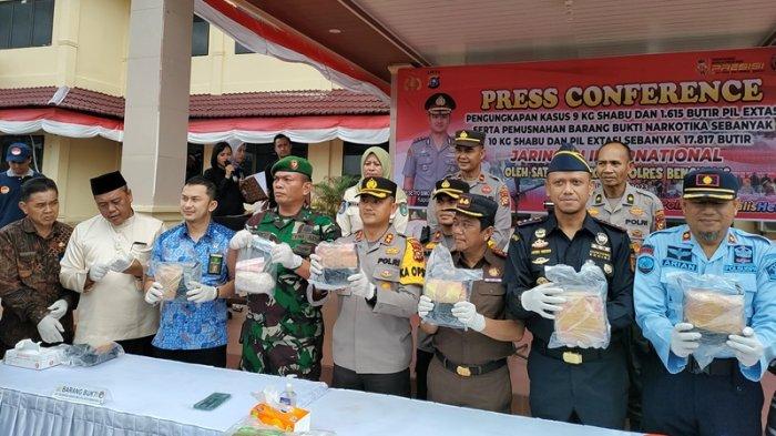 Polres Bengkalis Saat Press Conference Penangkapan Narkoba Di Rupat