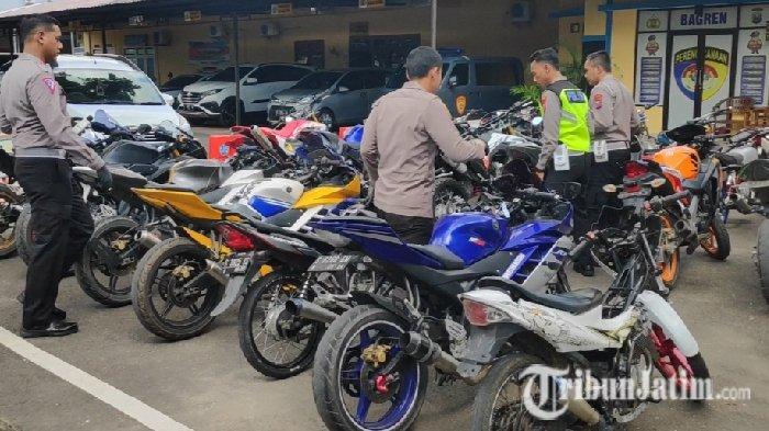 Satlantas Polres Tuban Mengamankan Puluhan Motor Yang Digunakan Untuk Balap Liar 1