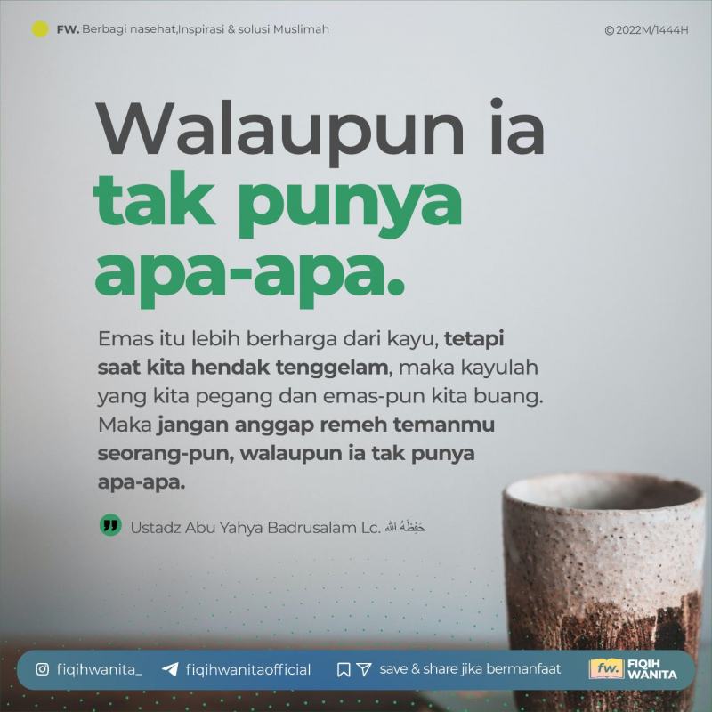 Walaupun Ia Tak Tidak Punya Apa Apa Jangan Anggap Remeh Orang 1 Walaupun Ia Tak Tidak Punya Apa Apa Jangan Anggap Remeh Orang 1